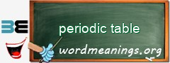 WordMeaning blackboard for periodic table
